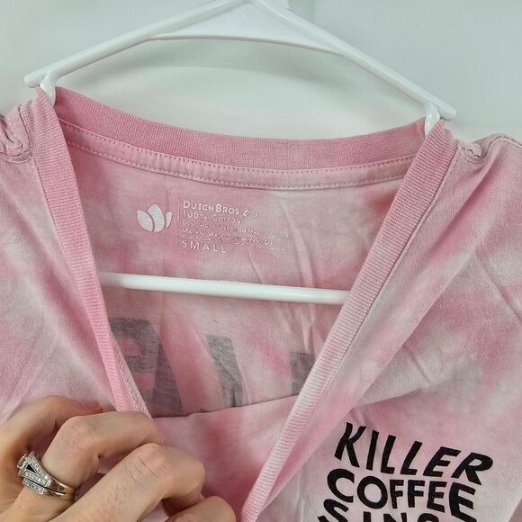 Dutch bros coffee tshirt tee small pink tie dye - Picture 3 of 3